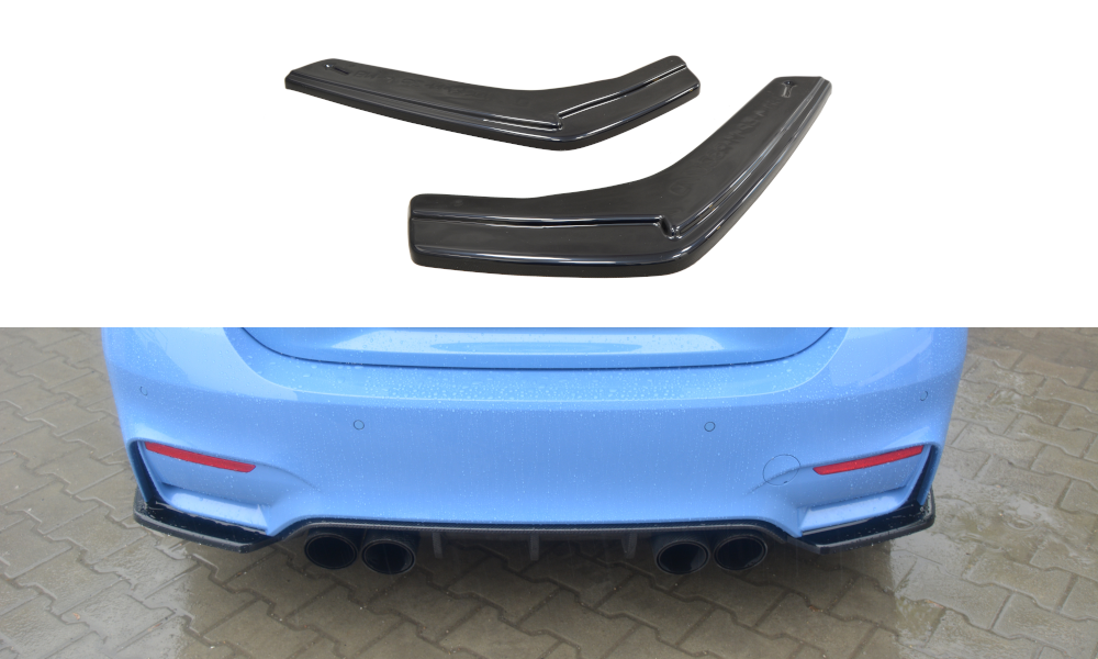 Maxton Heck Ansatz Flaps Diffusor V.1 für BMW M4 F82 schwarz Hochglanz