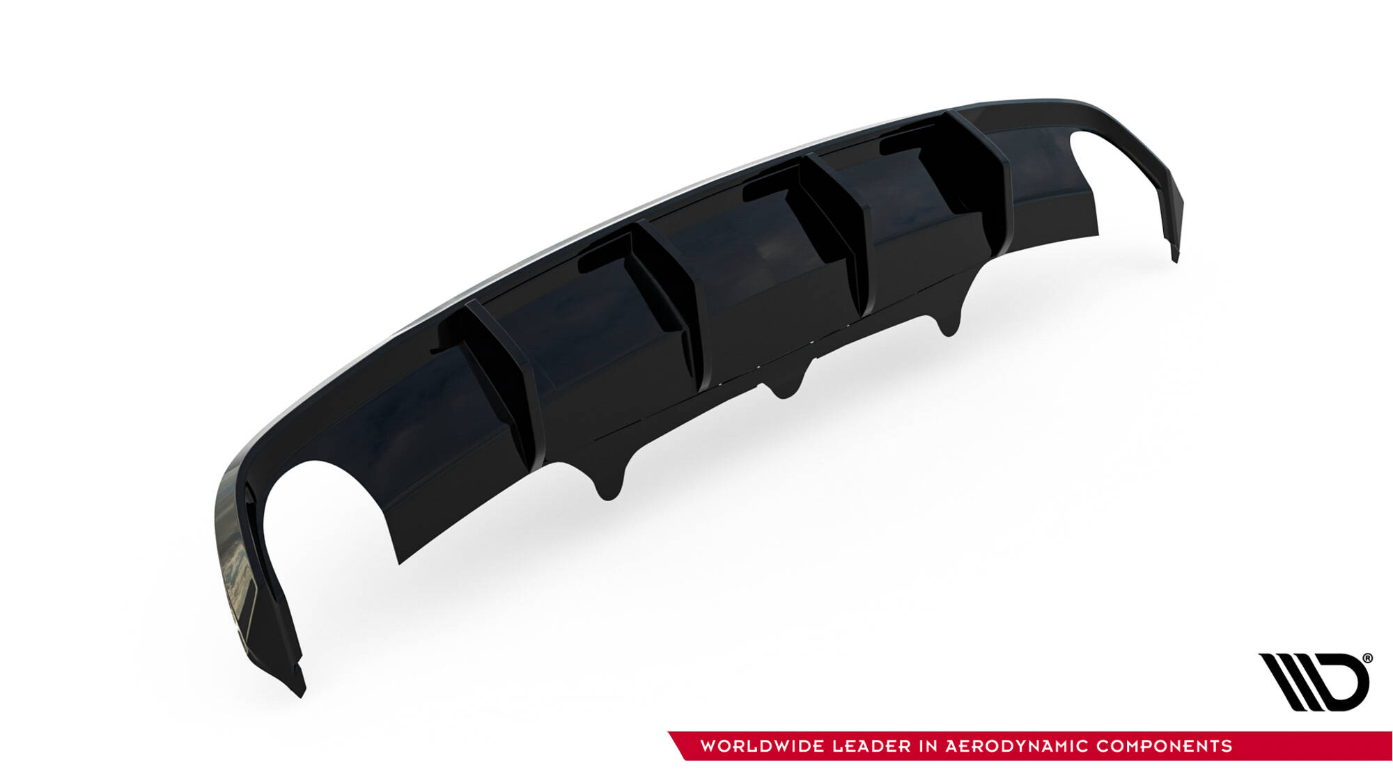 Maxton Diffusor Heck Ansatz für Audi A6 S-line Avant C7  schwarz Hochglanz