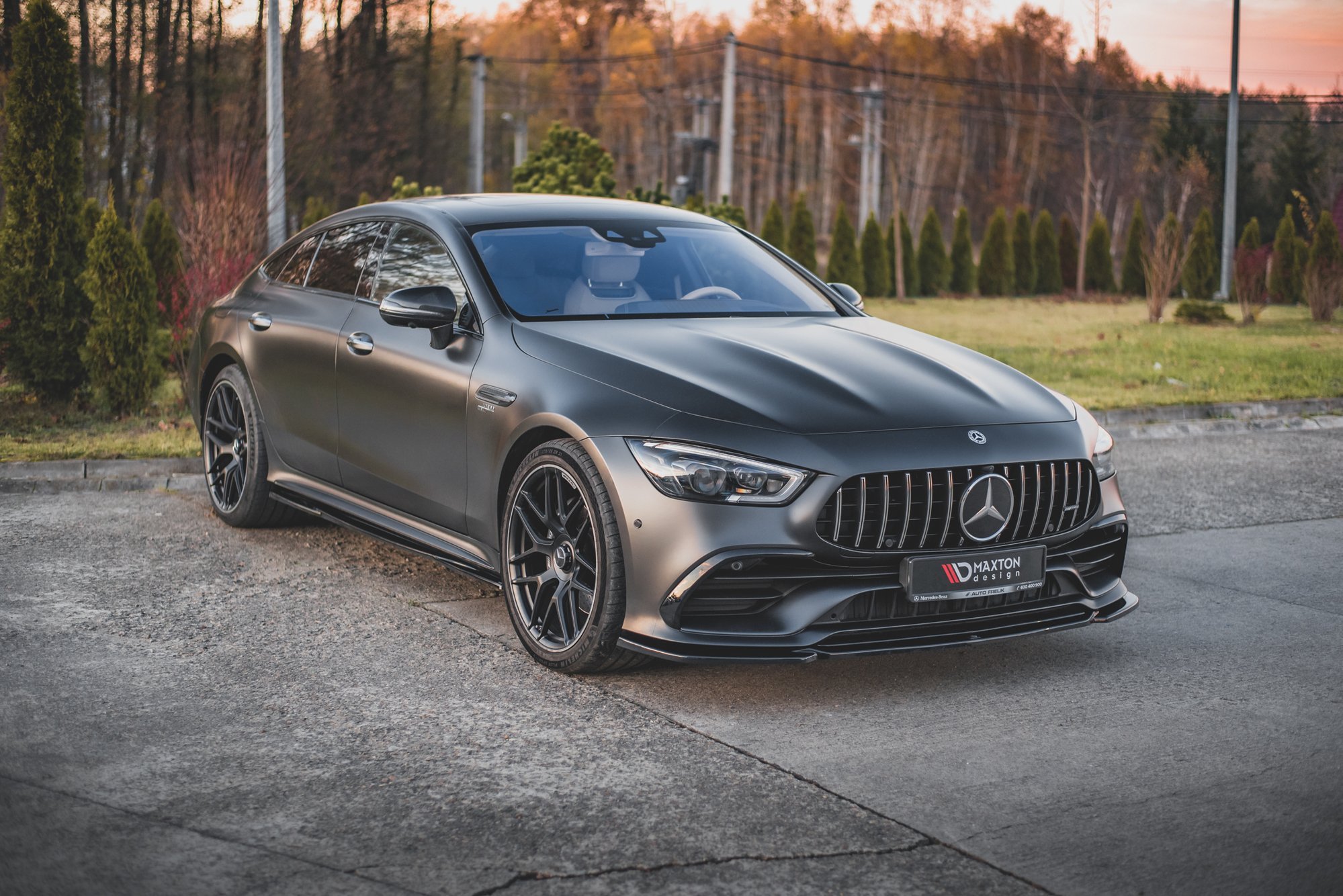 Maxton Front Ansatz V.1 für Mercedes-AMG GT 53 4-Door Coupe schwarz matt