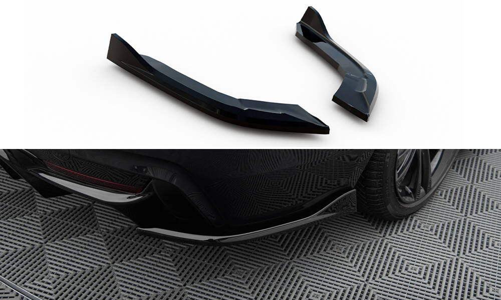 Maxton Heck Ansatz Flaps Diffusor V.1 für BMW 4er Gran Coupe M-Paket F36 schwarz Hochglanz