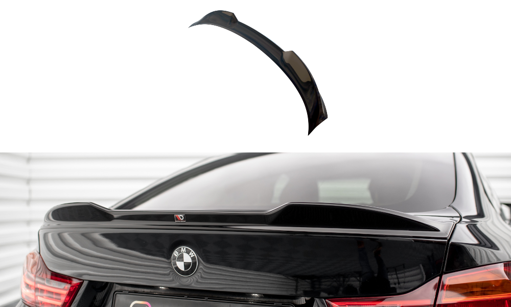 Maxton Spoiler CAP 3D für BMW 4er Gran Coupe Standard / M-Paket F36 / F36 Facelift schwarz Hochglanz