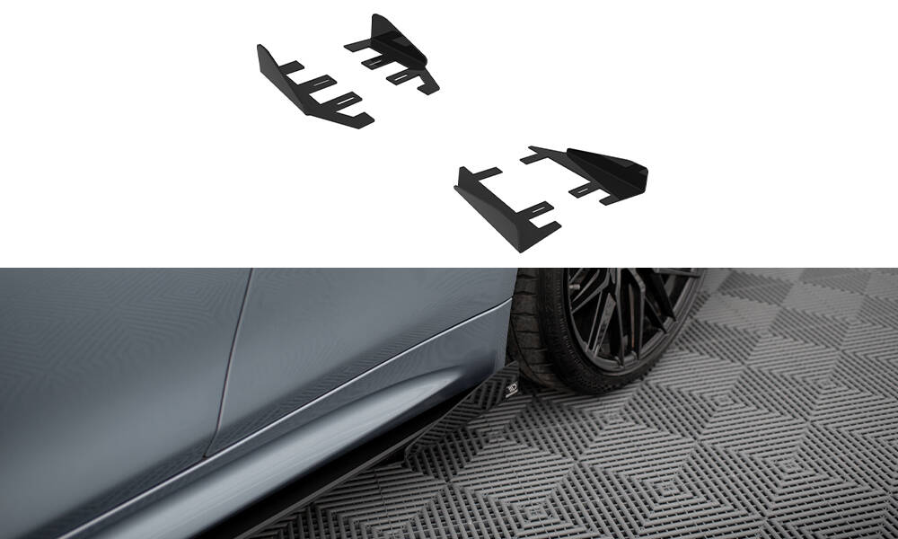 Maxton Side Flaps BMW 4er Coupe / Gran Coupe / Cabrio M-Paket F32 / F36 / F33  schwarz Hochglanz