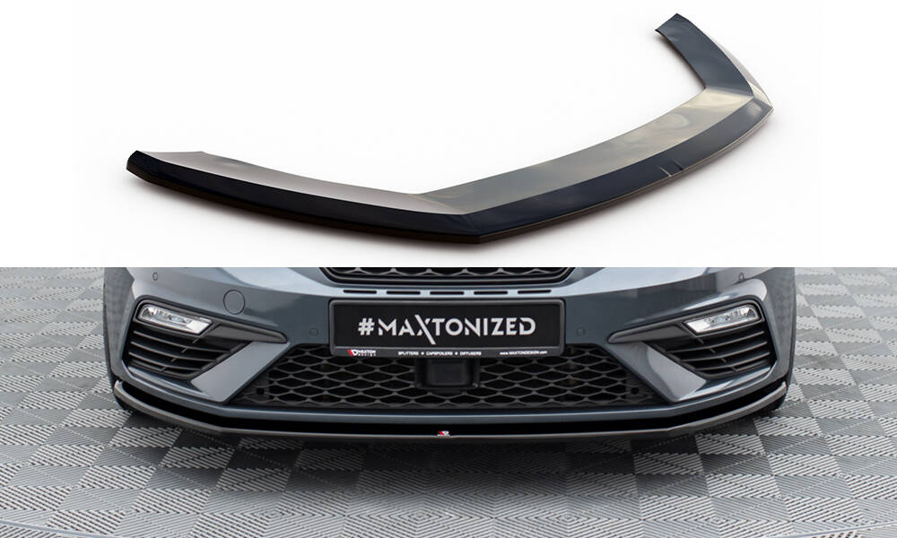 Maxton Front Ansatz V.1 für Seat Leon Cupra / FR Mk3 FL schwarz Hochglanz