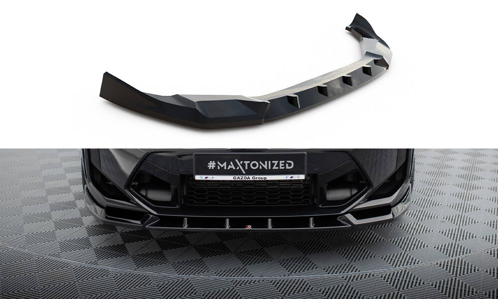 Maxton Front Ansatz V.1 für BMW X3 M F97 Facelift schwarz Hochglanz