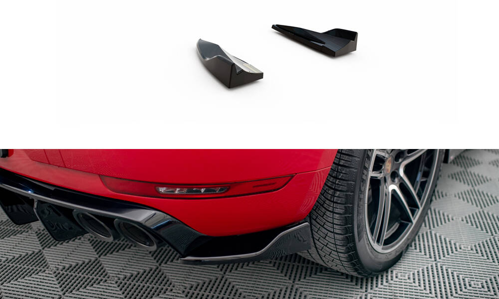 Maxton Heck Ansatz Flaps Diffusor V.2 für Porsche Macan Mk1  schwarz Hochglanz