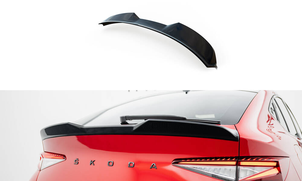 Maxton Spoiler CAP 3D für Skoda Enyaq Coupe iV RS  schwarz Hochglanz