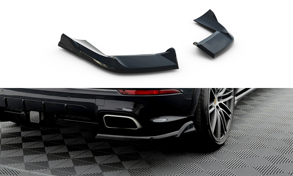Maxton Heck Ansatz Flaps Diffusor für Porsche Cayenne Sport Design Mk3 schwarz Hochglanz