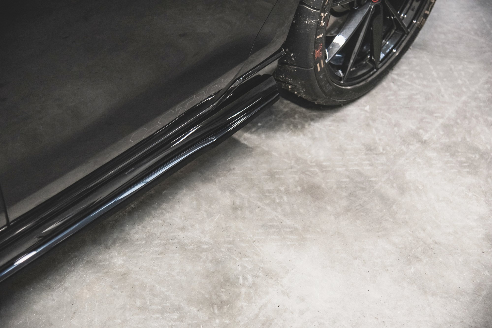 Maxton Seitenschweller Ansatz für VW Golf 7 GTI TCR  schwarz matt