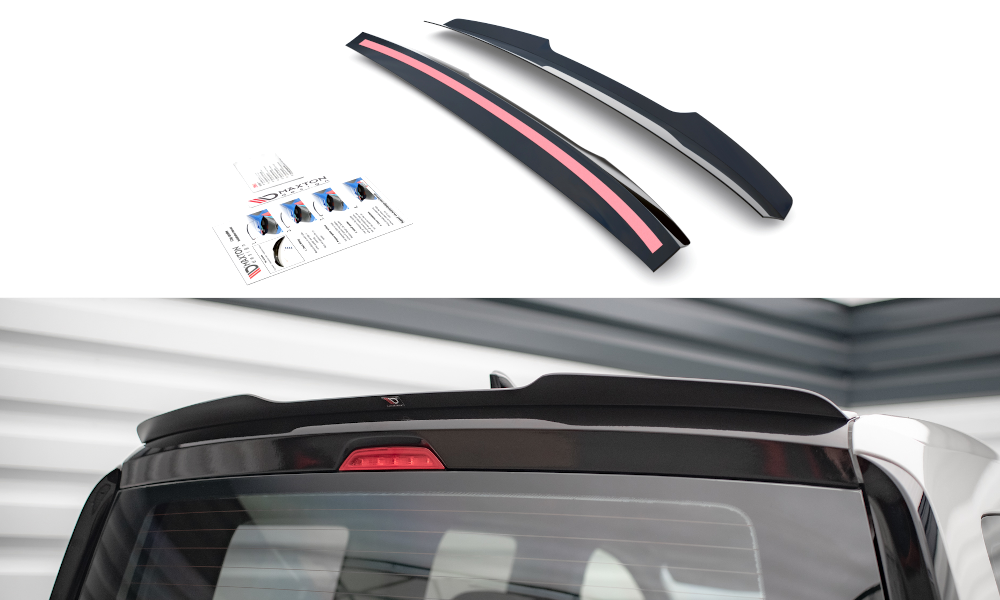 Maxton Spoiler CAP für VW Caddy Mk5 schwarz Hochglanz