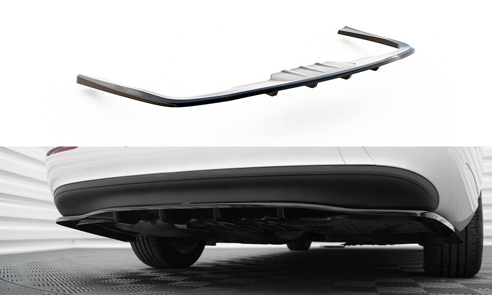 Maxton Mittlerer Cup Diffusor DTM Look Heck Ansatz passend für-Benz E W213 schwarz Hochglanz
