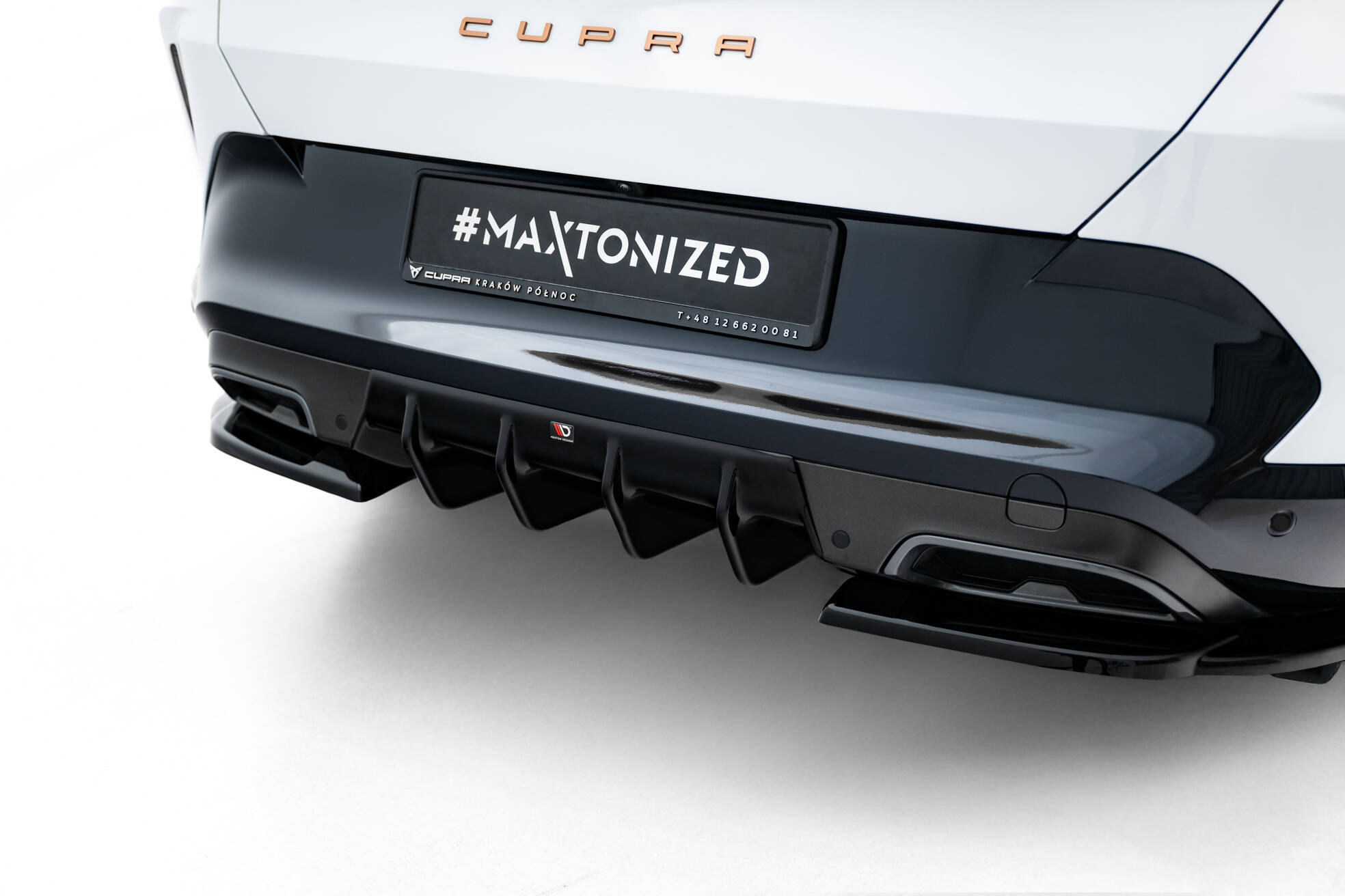 Maxton Diffusor Heck Ansatz V.2 für Cupra Formentor Mk1 Facelift schwarz Hochglanz