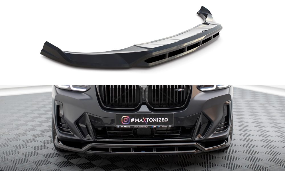 Maxton Front Ansatz für BMW X3 M-Paket G01 Facelift / iX3 M-Paket G08 Facelift schwarz Hochglanz