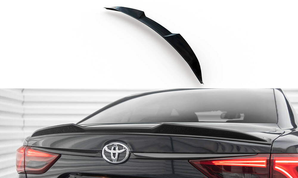 Maxton Spoiler CAP 3D für Toyota Avensis Limousine Mk3 Facelift schwarz Hochglanz
