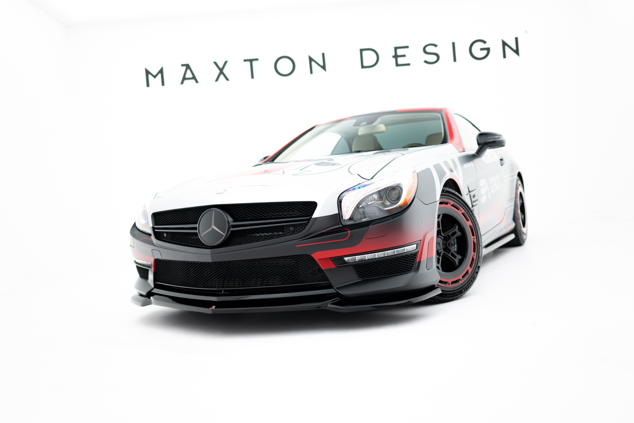 Maxton Front Ansatz V.2 für Mercedes-Benz SL 63 AMG R231 schwarz Hochglanz