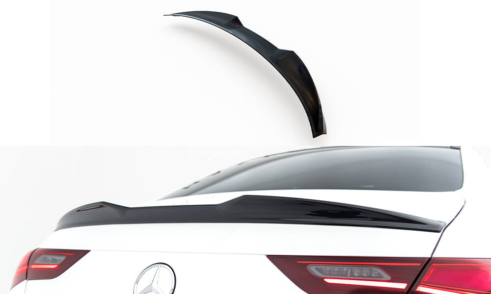 Maxton Spoiler CAP 3D für Mercedes-Benz CLA Coupe C118 Facelift schwarz Hochglanz