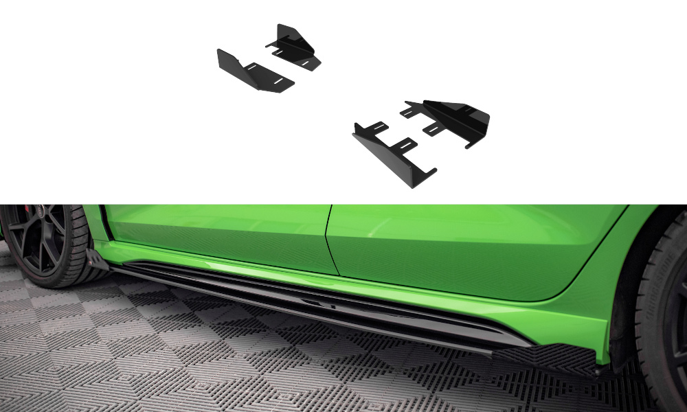 Maxton Seitenschweller Flaps für Audi RS3 Limousine 8Y schwarz Hochglanz