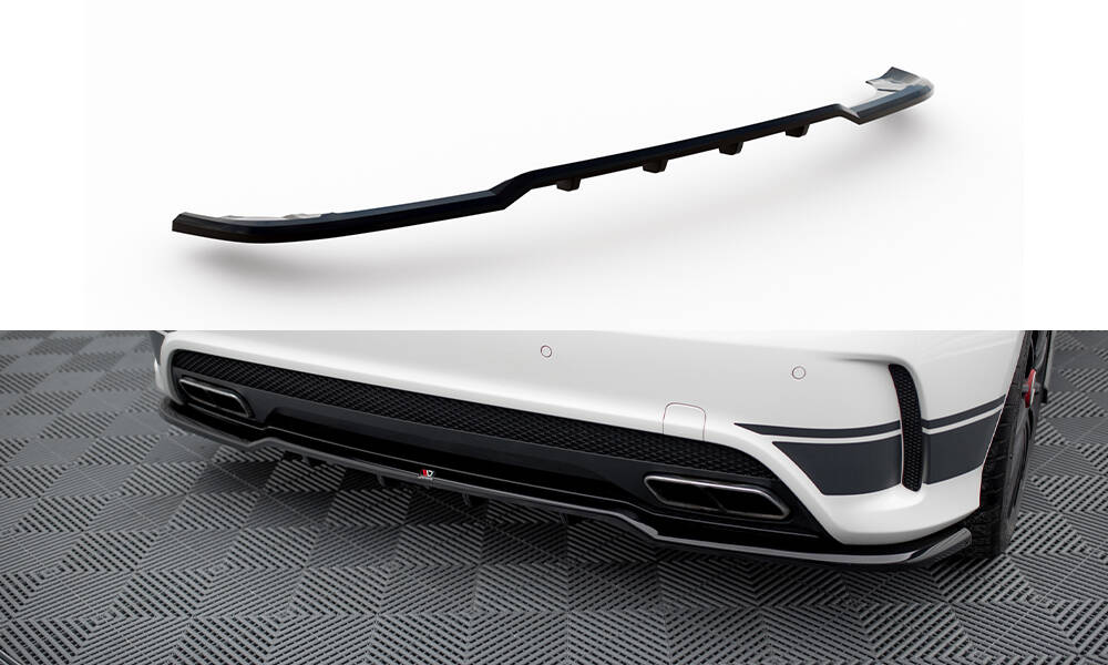 Maxton Mittlerer Cup Diffusor DTM Look Heck Ansatz für Mercedes-Benz A45 AMG W176 schwarz Hochglanz