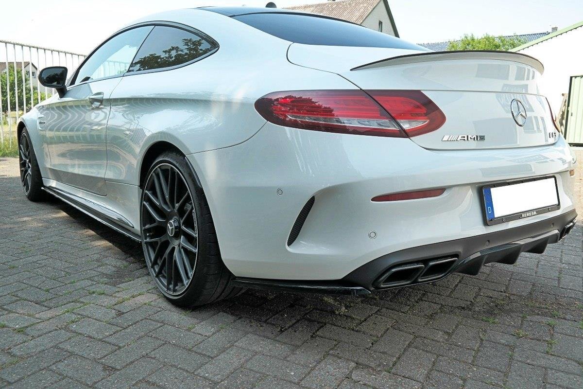 Maxton Heck Ansatz Flaps Diffusor für Mercedes C-Klasse C205 63 AMG Coupe schwarz Hochglanz