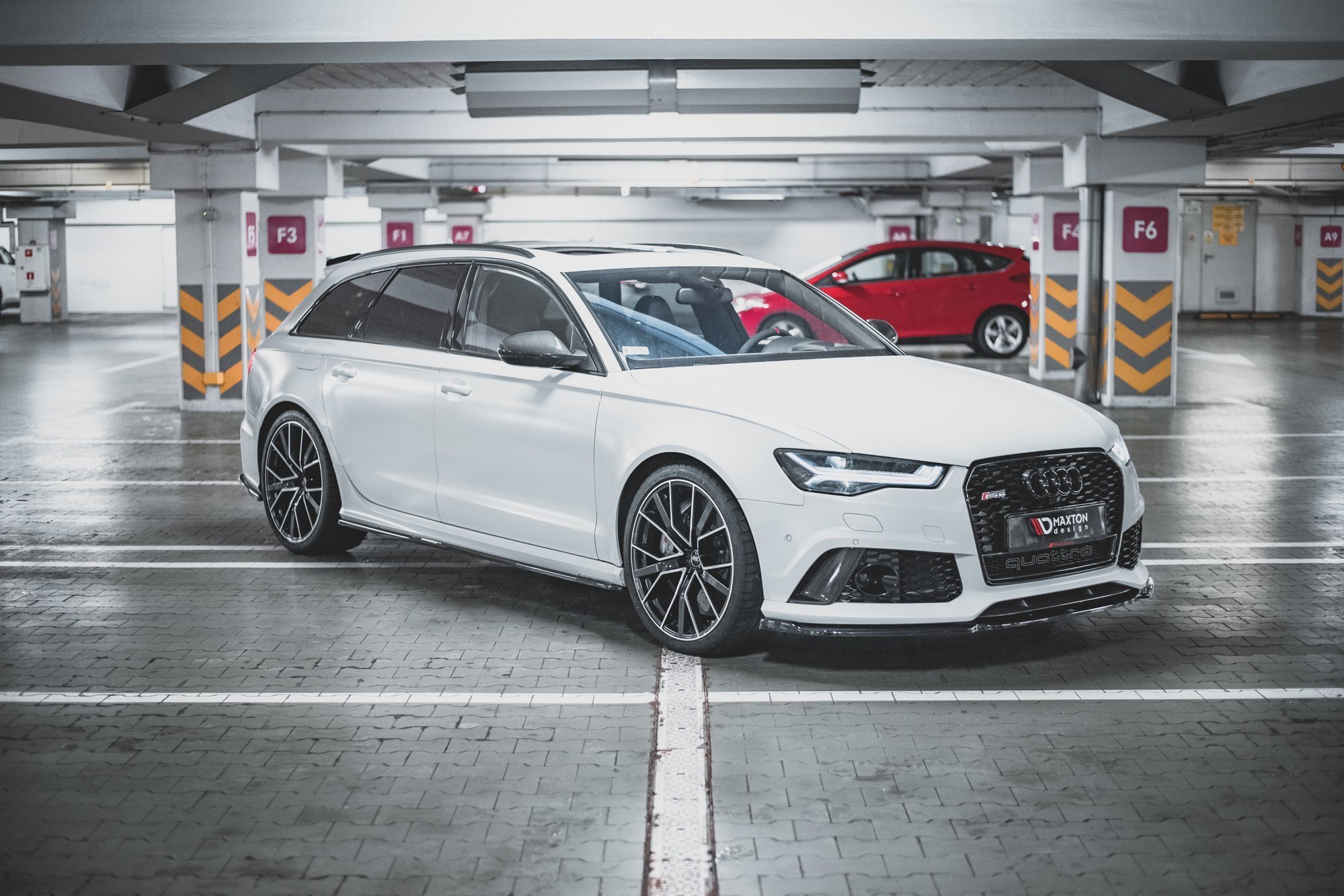 Maxton Seitenschweller Ansatz für V.2 für Audi RS6 C7 Carbon Look