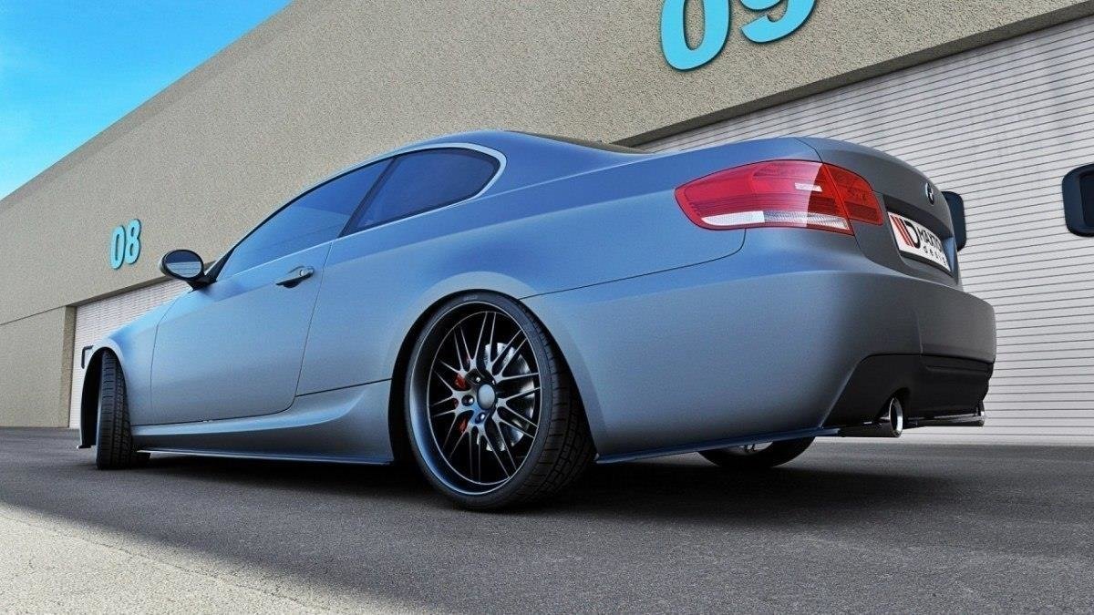 Maxton Heck Ansatz Flaps Diffusor für BMW 3er E92 M Paket schwarz Hochglanz