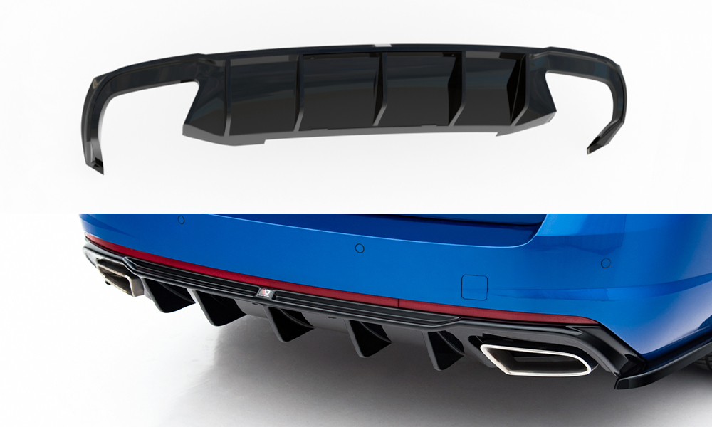 Maxton Diffusor Heck Ansatz V.2 für Skoda Octavia RS Mk3 / Mk3 FL Hatchback / Kombi