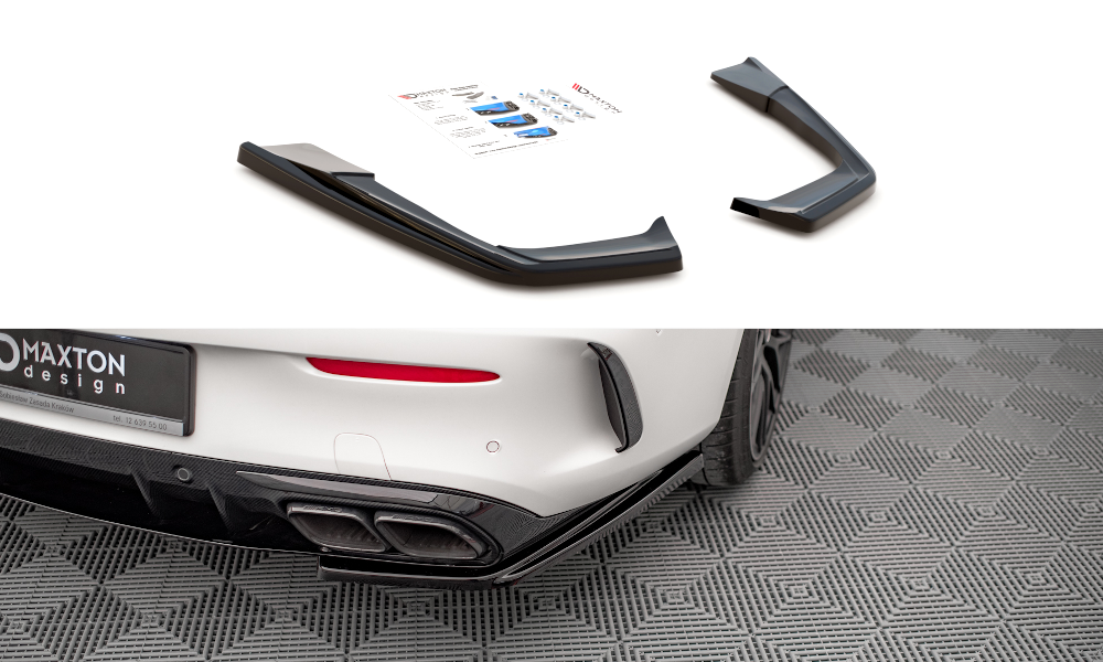 Maxton Heck Ansatz Flaps Diffusor für Mercedes-AMG C 63 AMG Coupe AMG Aero Pack C205 Facelift schwarz Hochglanz