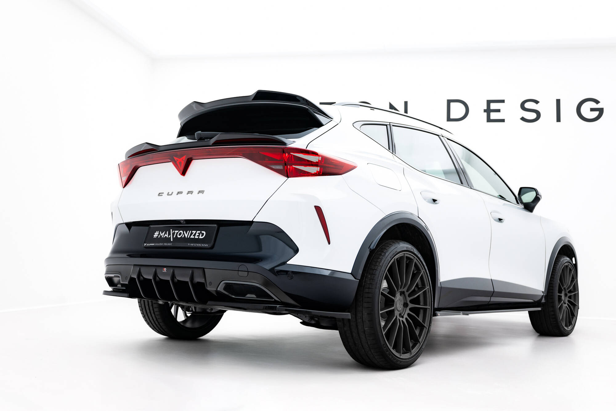 Maxton Diffusor Heck Ansatz V.2 für Cupra Formentor Mk1 Facelift schwarz Hochglanz