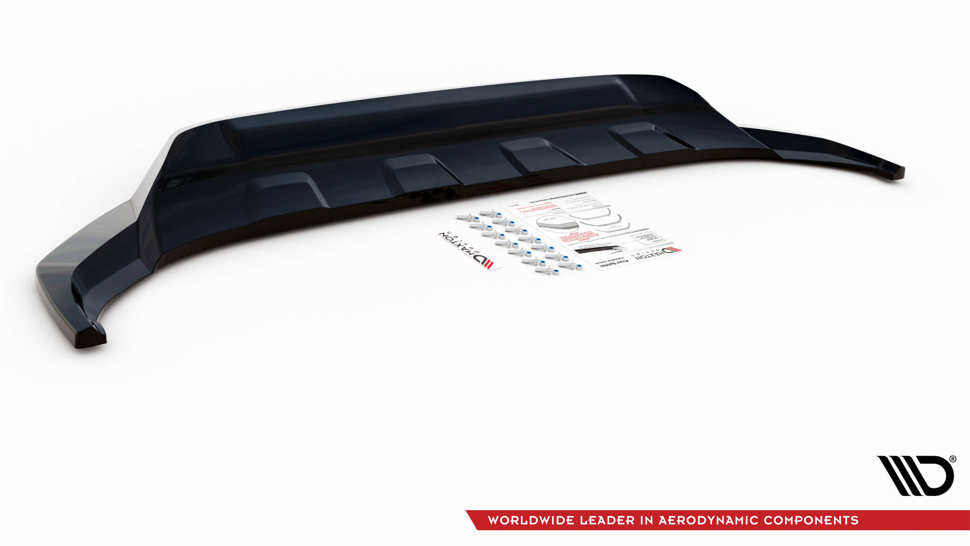 Maxton Front Ansatz für VW Touareg R-Line Mk3 schwarz Hochglanz