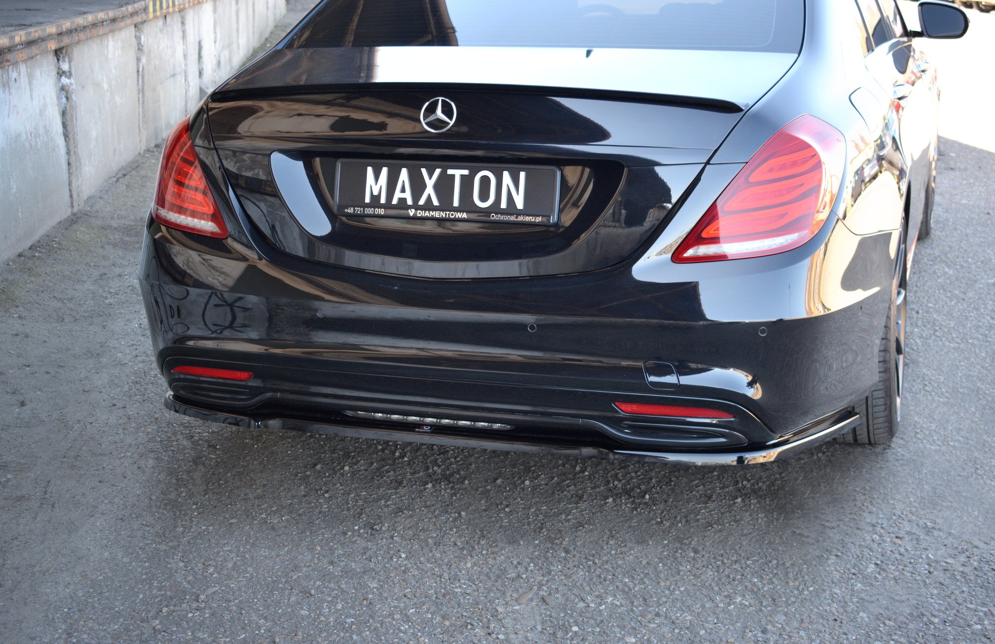 Maxton Heckansatz passend für S-KLASSE AMG-LINE W222 schwarz Hochglanz