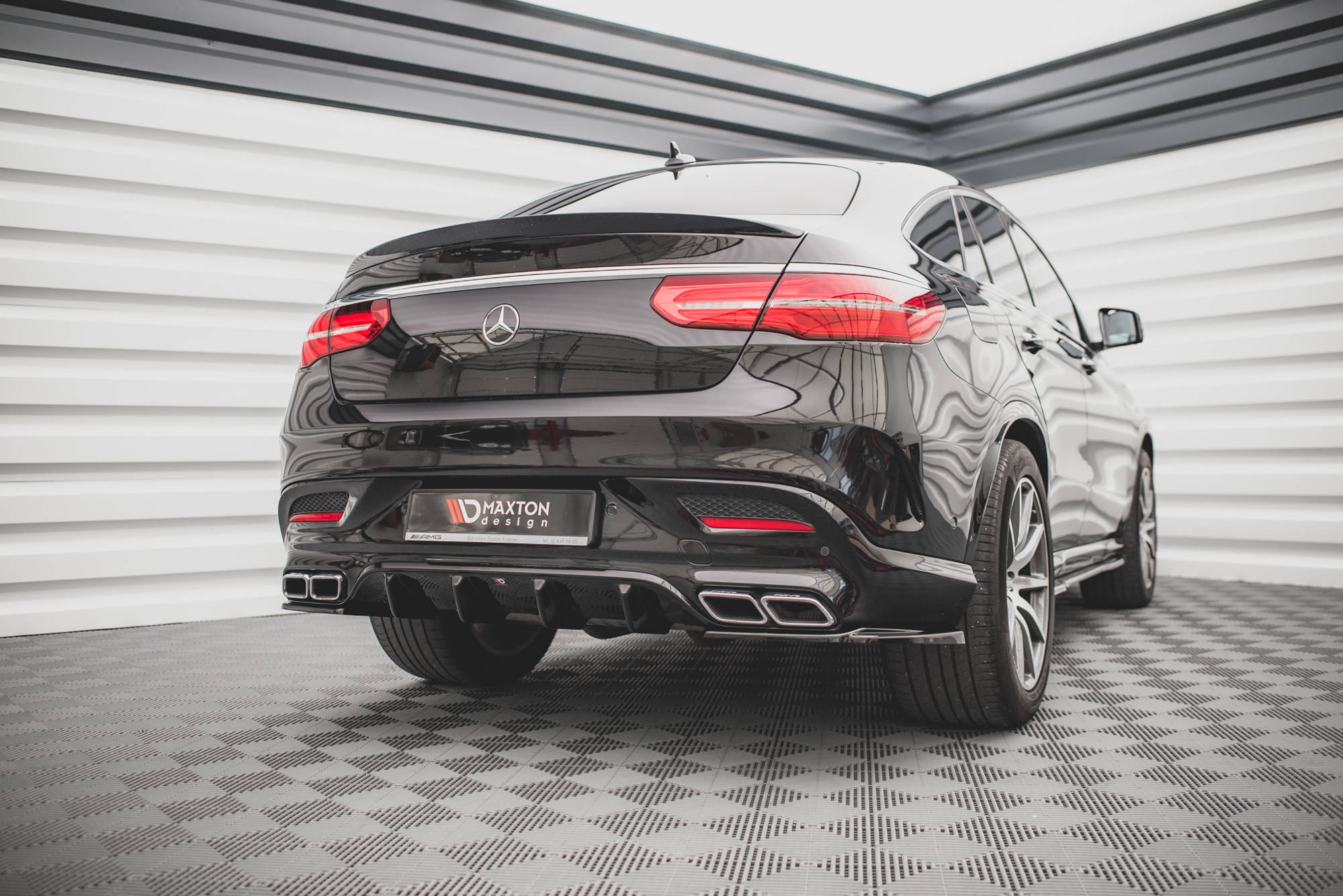 Maxton Diffusor Heck Ansatz für Mercedes-Benz GLE Coupe 63 AMG C292 schwarz Hochglanz