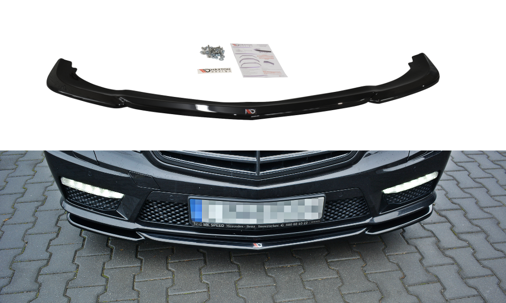 Maxton Front Ansatz V.1 für Mercedes E63 AMG W212  schwarz Hochglanz