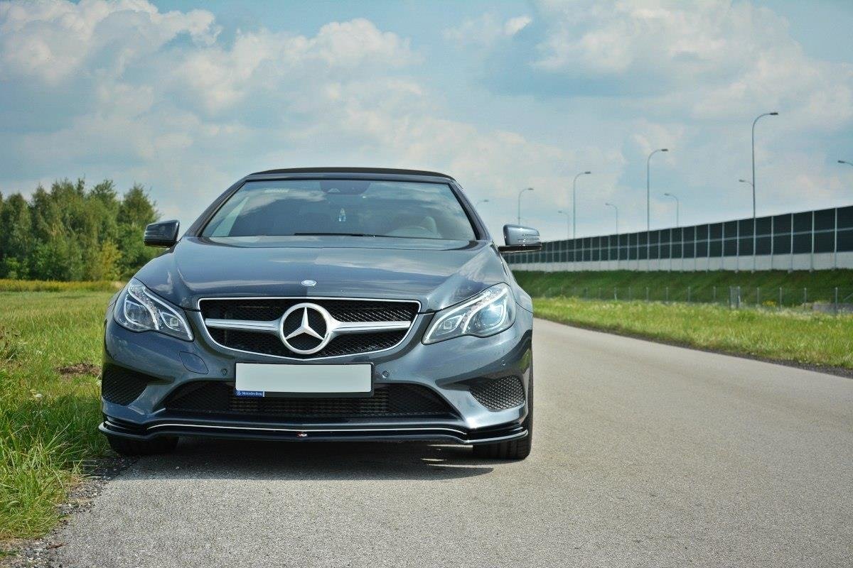 Maxton Front Ansatz V.1 passend für - Benz E Coupe / Cabrio C207 Facelift / A207 Facelit schwarz Hochglanz
