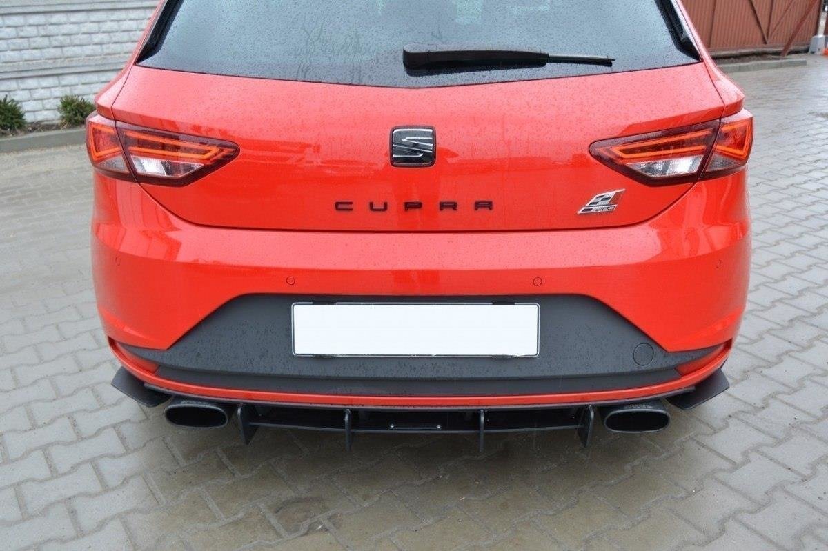 Maxton SEAT LEON III CUPRA Diffusor Heck Ansatz für Heckschürze für & Heck Ansatz Flaps Diffusor für