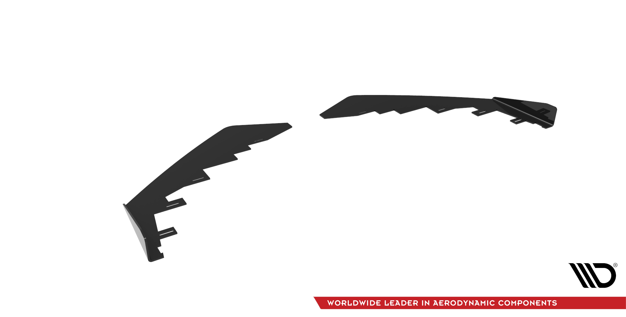 Maxton Front Stoßstange Flaps für Mercedes-AMG C63 Limousine / Kombi W205 Facelift schwarz Hochglanz