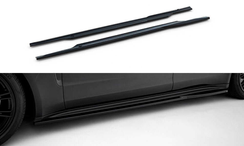 Maxton Seitenschweller Ansatz V.2 für Porsche Panamera Turbo S E-Hybrid / Panamera E-Hybrid / Panamera 4S 971 schwarz Hochglanz