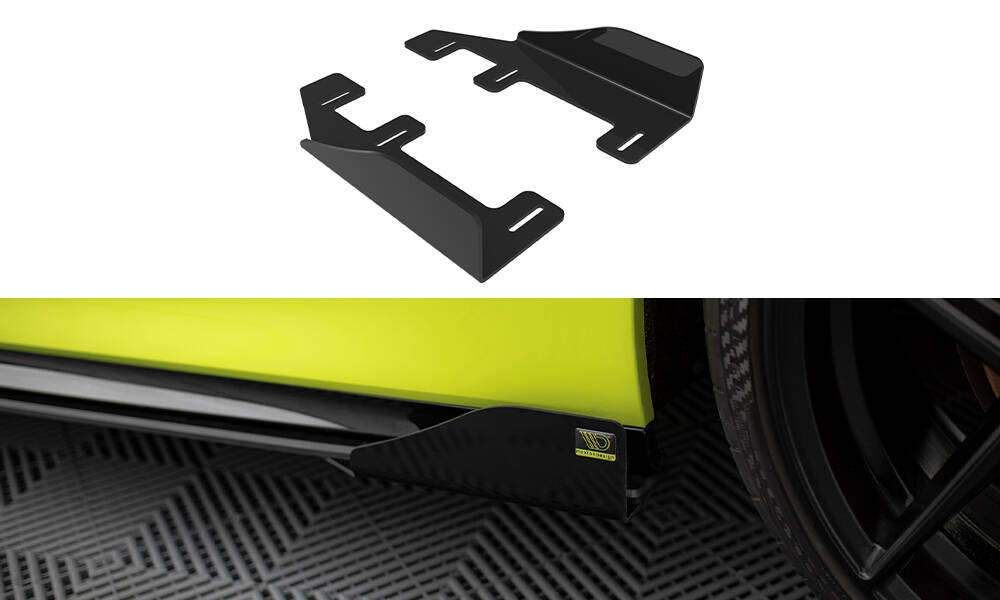 Maxton Seitenschweller Flaps für BMW 1er M-Paket / M135i / 128ti F40 schwarz Hochglanz