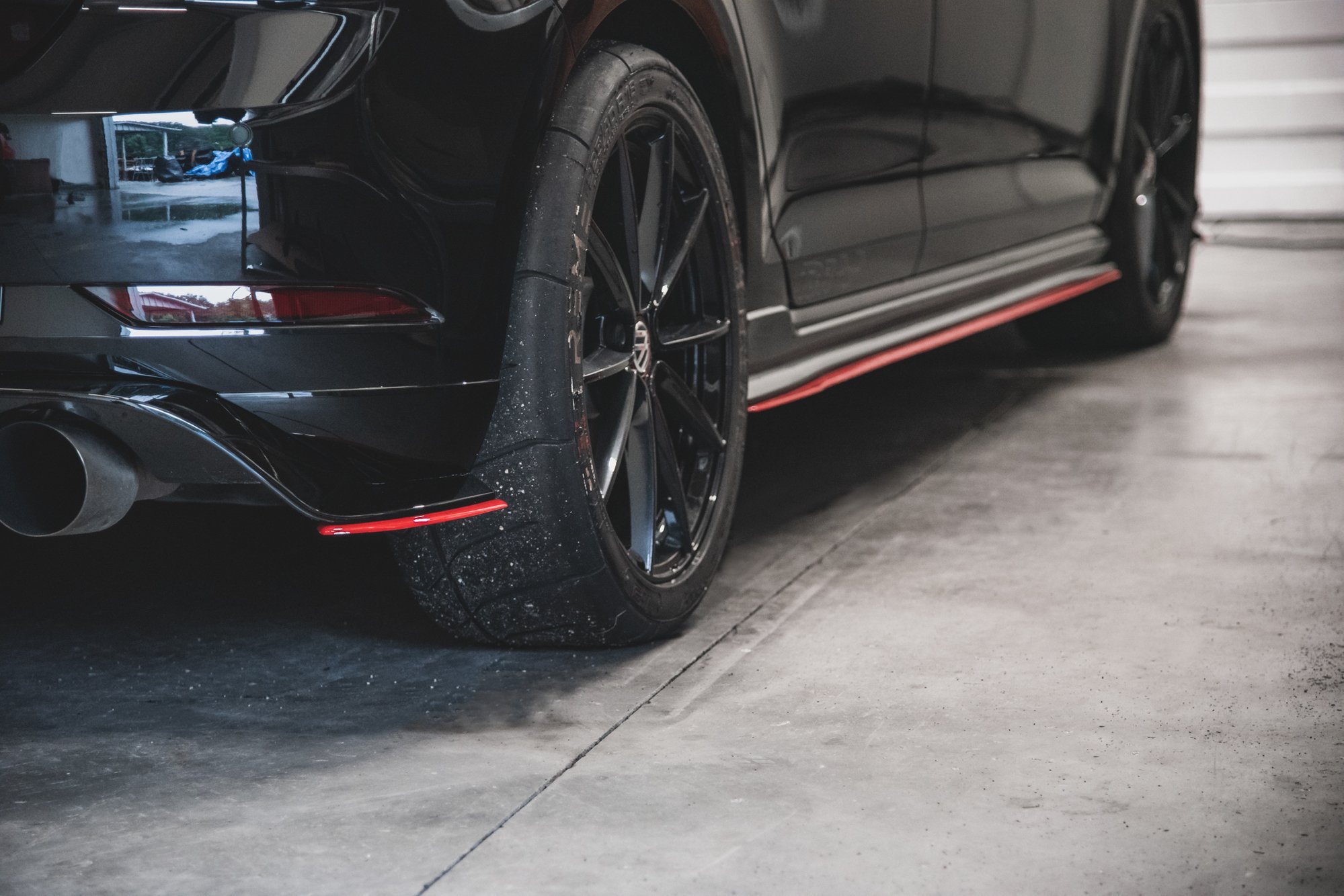 Maxton Heck Ansatz Flaps Diffusor passend für Golf 7 GTI TCR schwarz Hochglanz