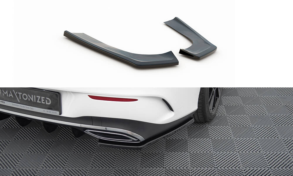Maxton Heck Ansatz Flaps Diffusor für Mercedes-Benz CLA  AMG-Line X118 schwarz Hochglanz