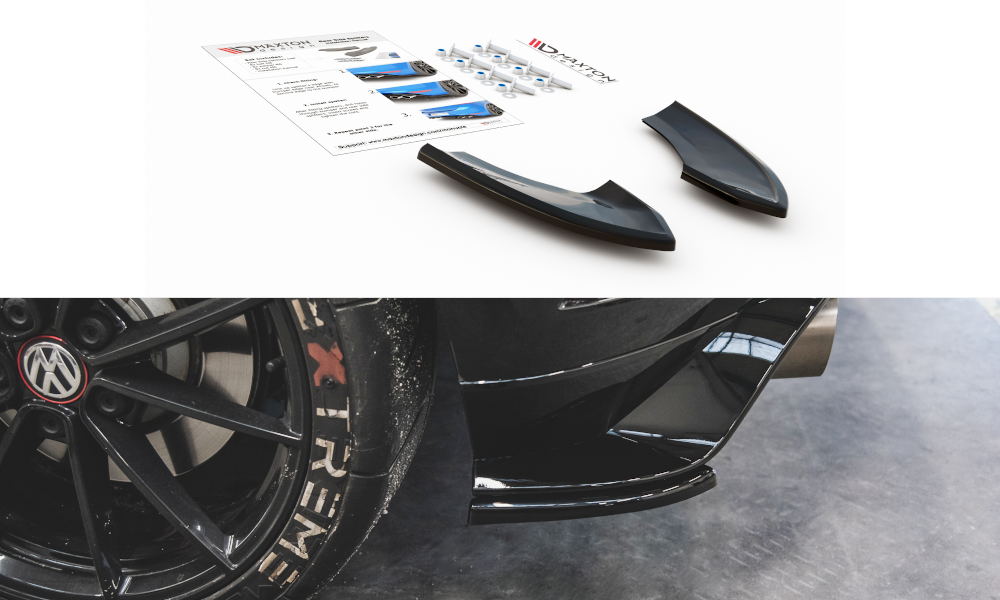 Maxton Heck Ansatz Flaps Diffusor passend für Golf 7 GTI TCR schwarz Hochglanz