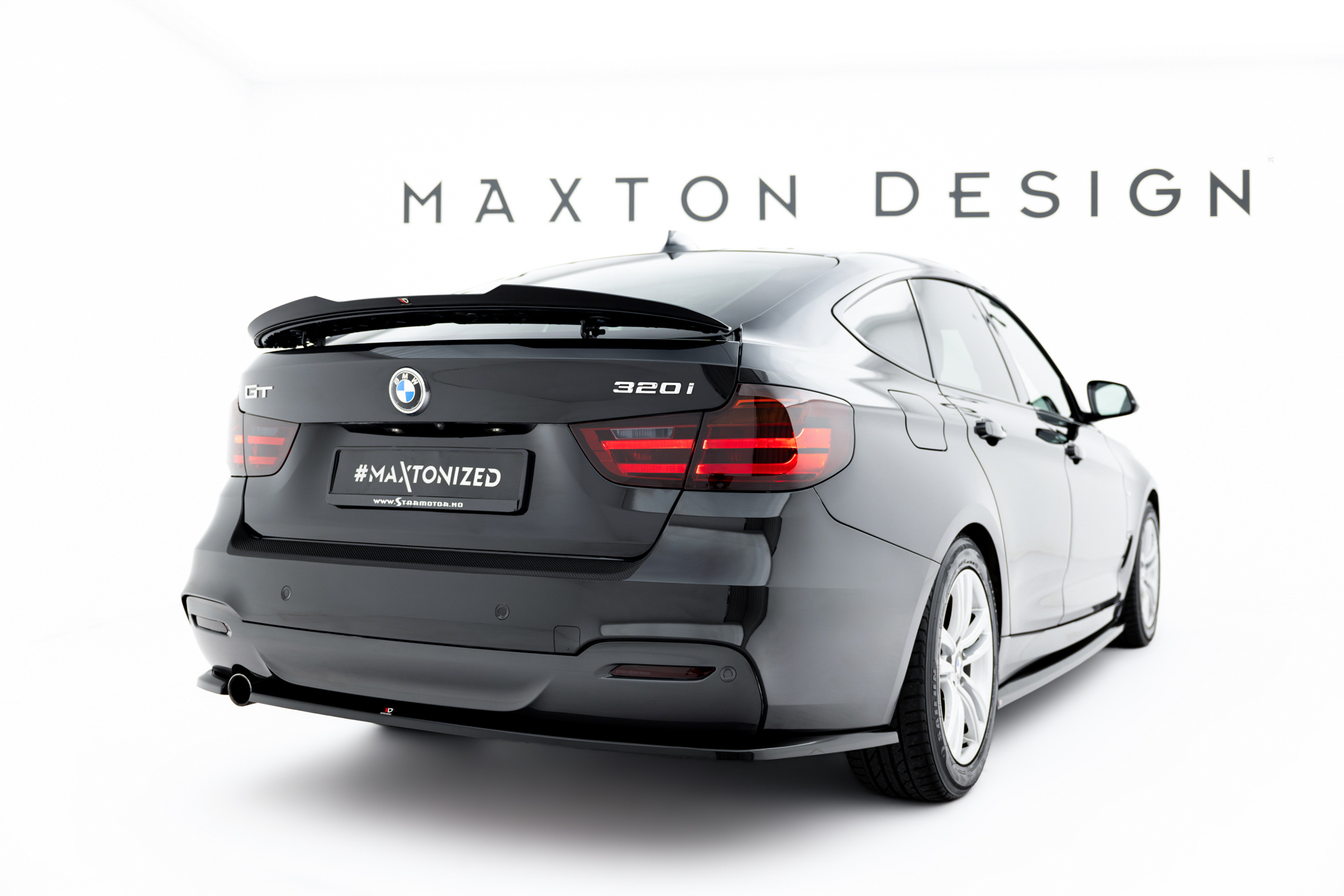 Maxton Heck Ansatz Flaps Diffusor V.2 für BMW 3er GT M-Paket F34 schwarz Hochglanz