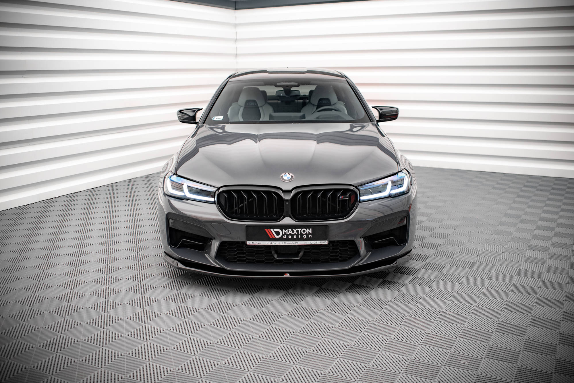 Maxton Front Ansatz V.3 für BMW M5 F90 Facelift schwarz Hochglanz