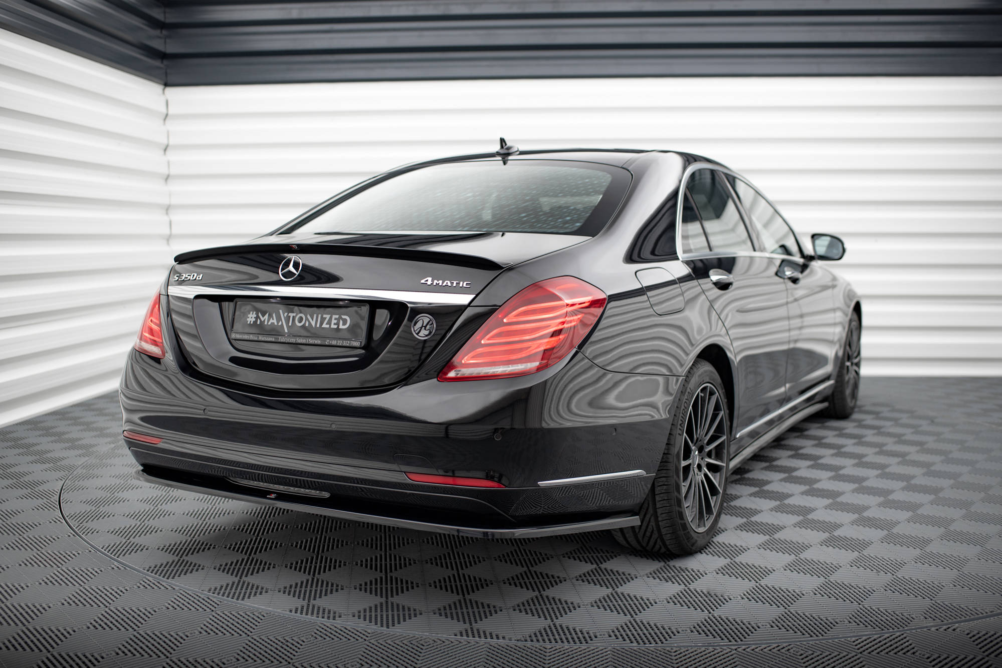 Maxton Heckansatz V.1 Mercedes-Benz S W222 schwarz Hochglanz