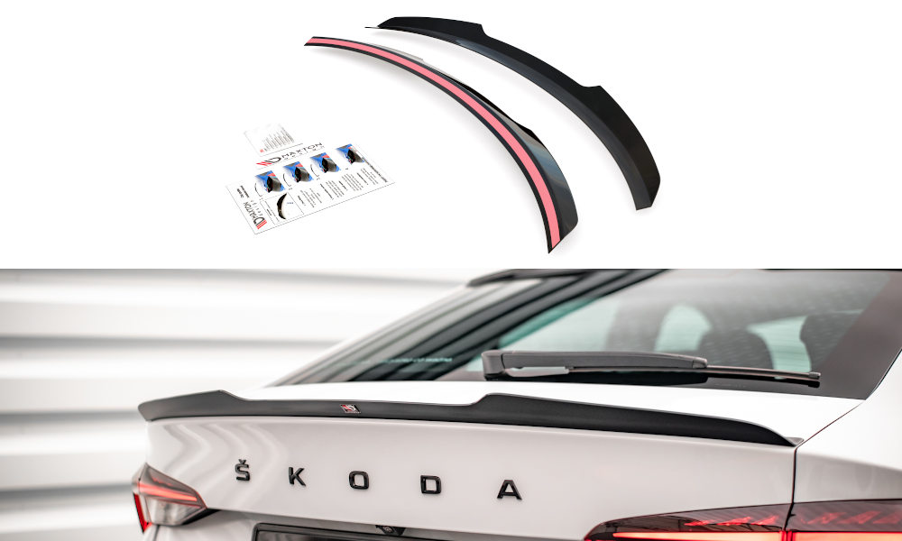 Maxton Spoiler CAP für Skoda Octavia Liftback Mk4 schwarz Hochglanz