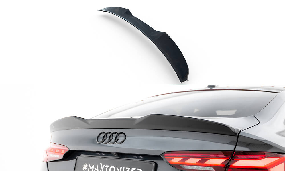 Maxton Spoiler CAP 3D für Audi A5 Sportback F5 schwarz Hochglanz