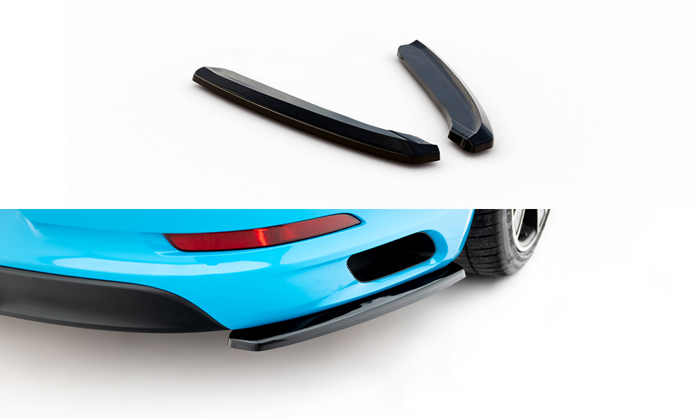 Maxton Heck Ansatz Flaps Diffusor für Porsche 911 Carrera 991 Facelift schwarz Hochglanz