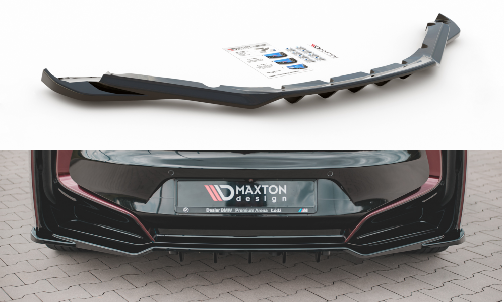 Maxton Mittlerer Diffusor Heck Ansatz DTM Look für BMW i8 Carbon Look