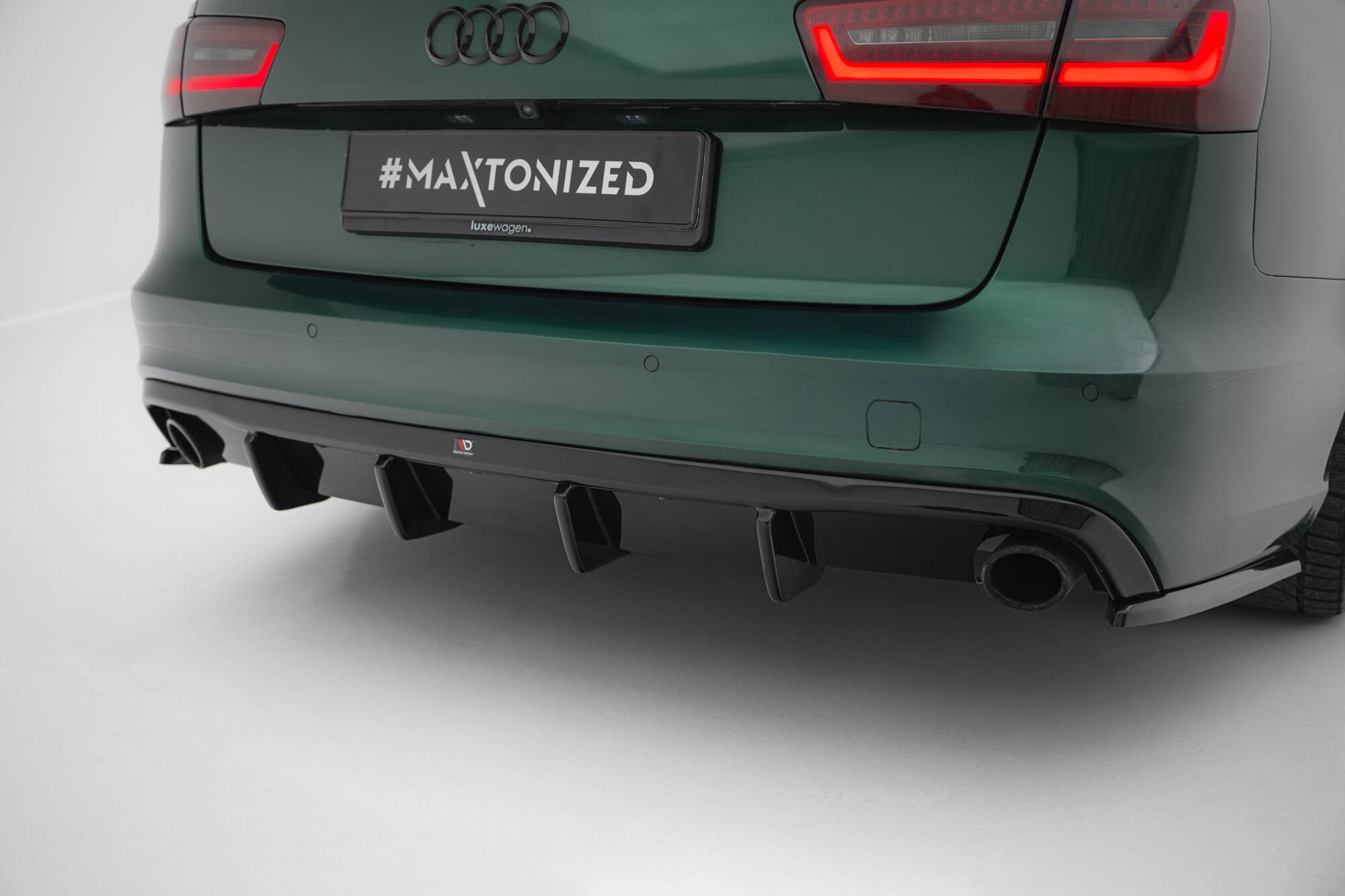 Maxton Diffusor Heck Ansatz für Audi A6 S-line Avant C7  schwarz Hochglanz