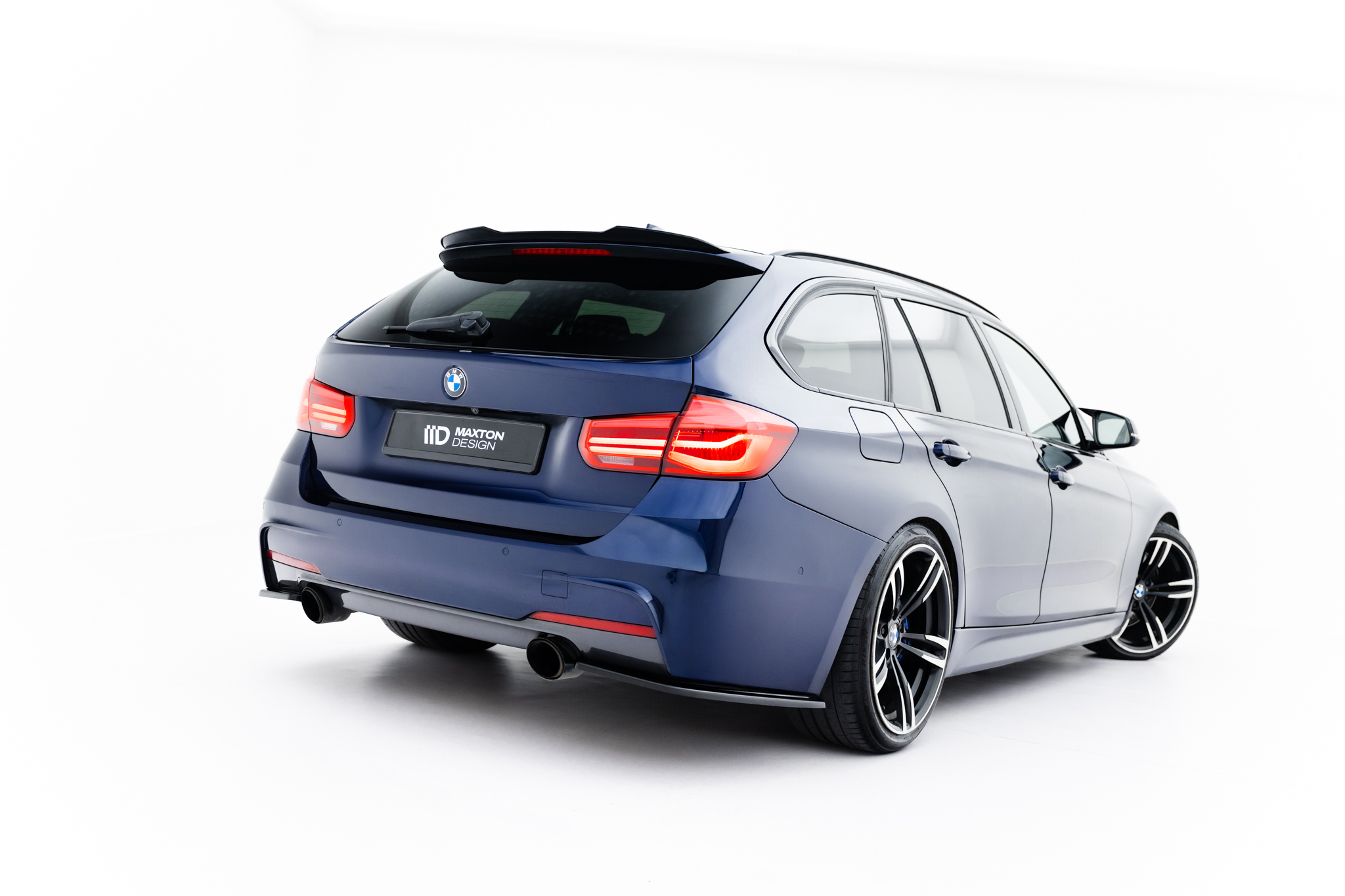 Maxton Spoiler CAP für BMW 3er M-Paket Touring F31 / F31 Facelift schwarz Hochglanz