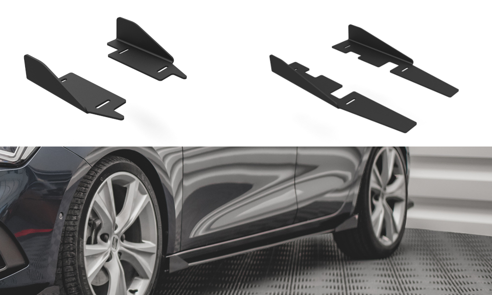 Maxton Seitenschweller Flaps für Seat Leon FR Mk4 schwarz Hochglanz