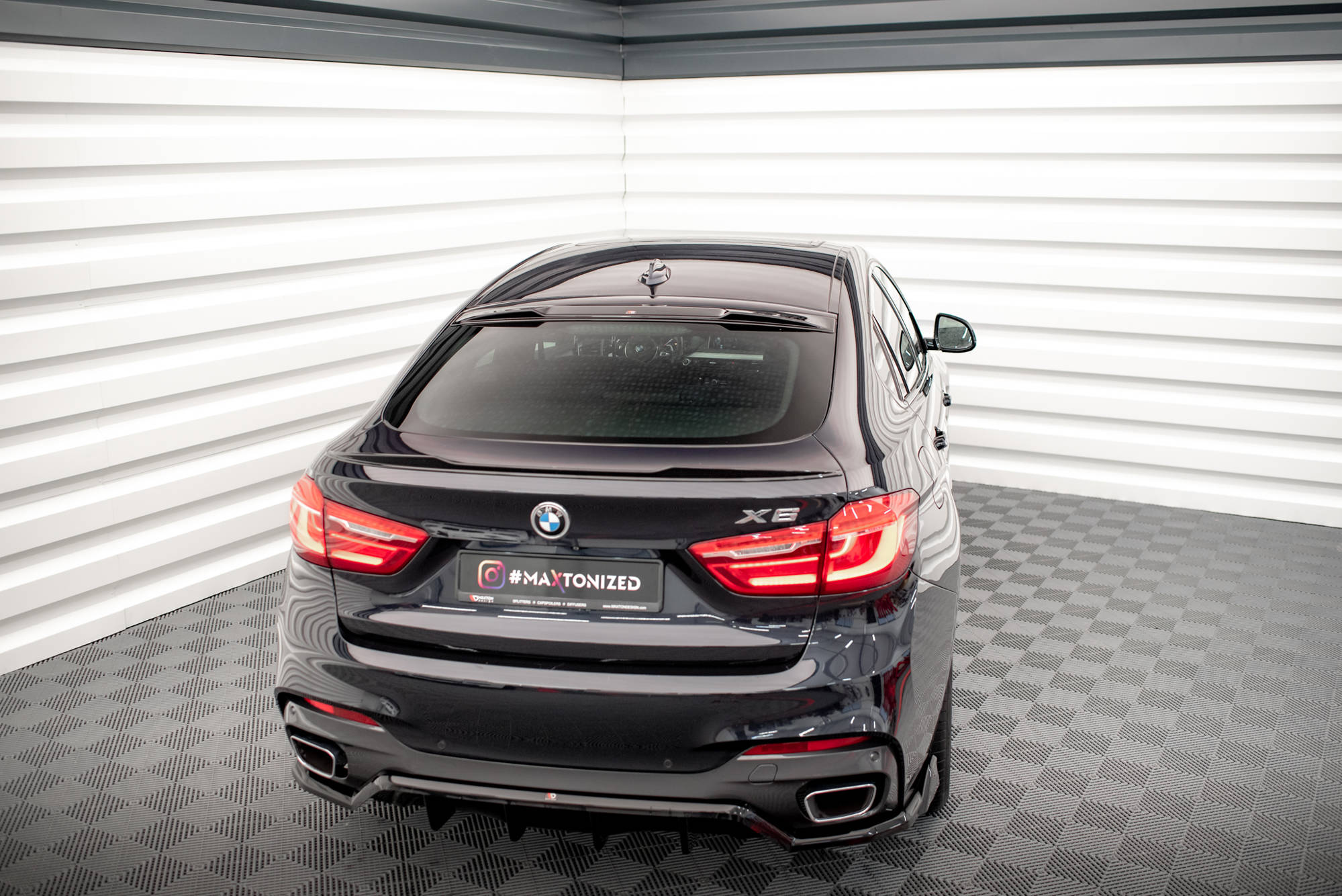 Maxton Heckscheiben Spoiler für BMW X6 M-Paket F16 Carbon Look